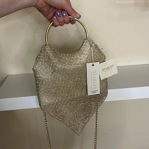 NWT Gold Rhinestone Bag